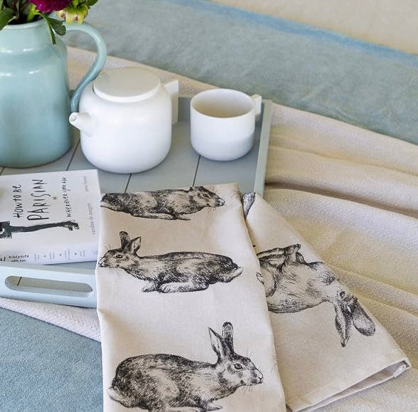 Hare Cotton Tea Towel