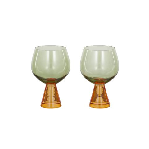 Set of two Pyramid Glass Goblet